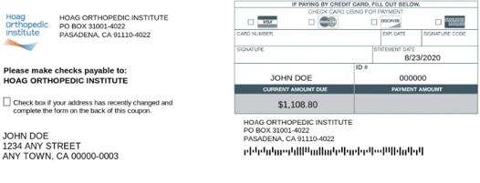 HOI invoice for billing 